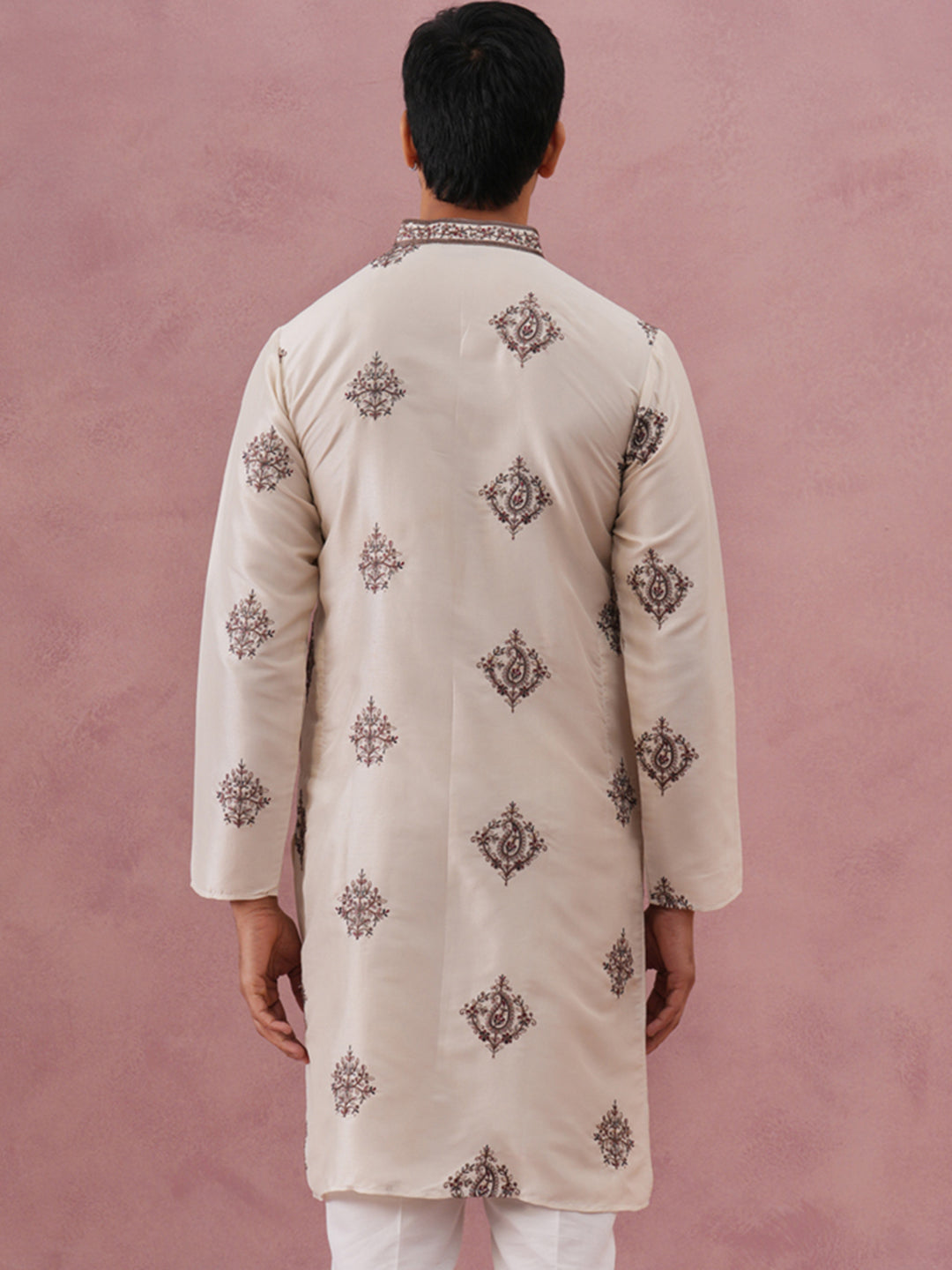 Silk Blend Black Kurta For Men