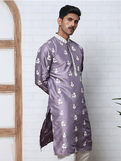 Men’S Embroidered Silk Blend Kurta