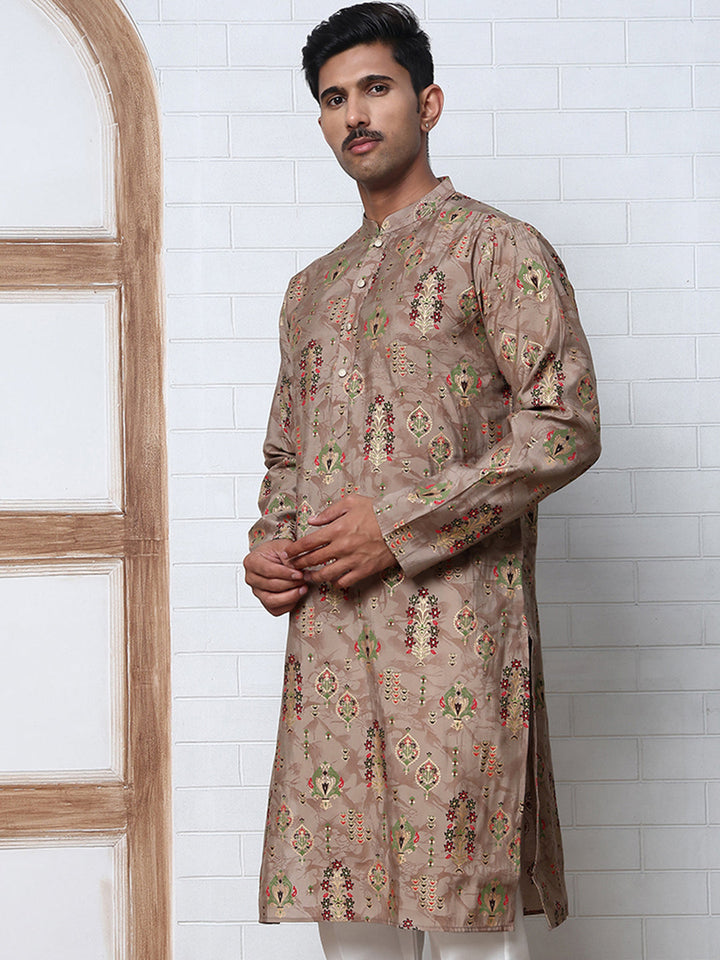 Traditional Foil Printed Kurta For Men