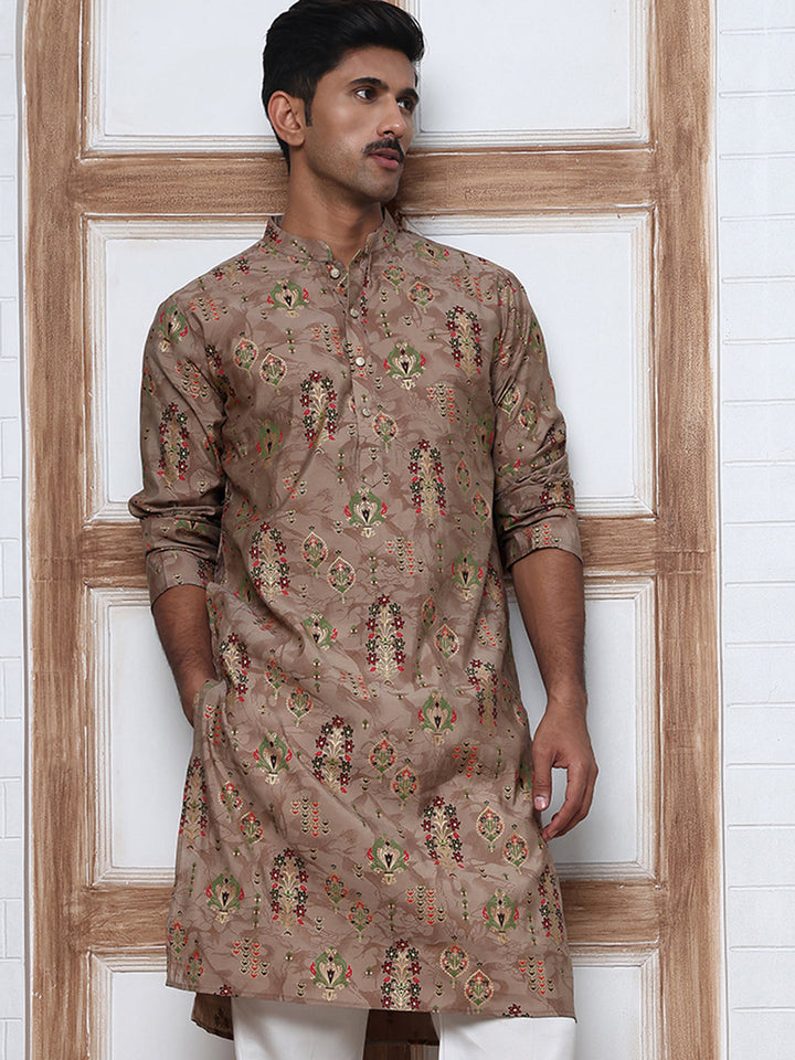 Traditional Foil Printed Kurta For Men