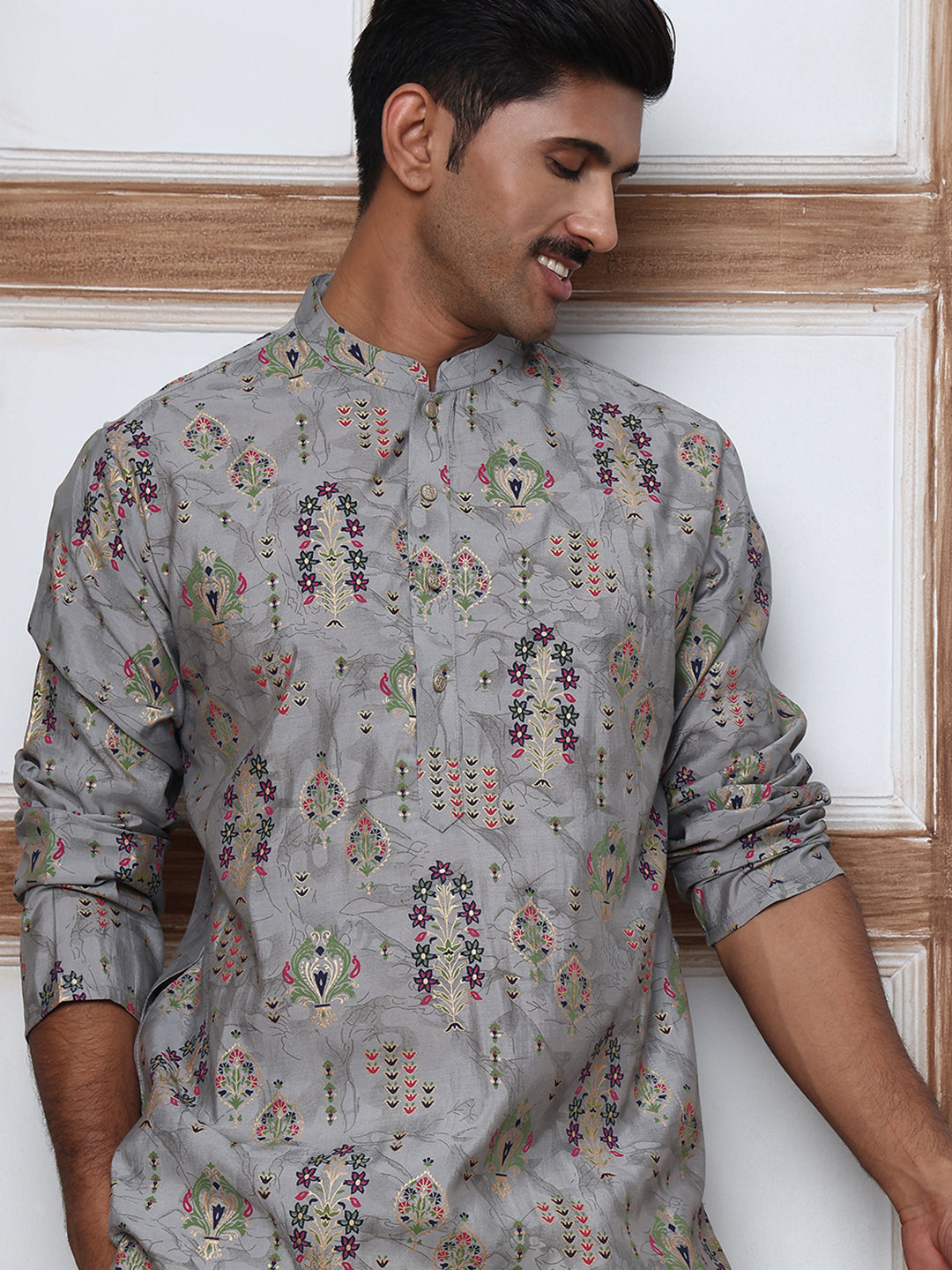 Traditional Foil Printed Kurta For Men