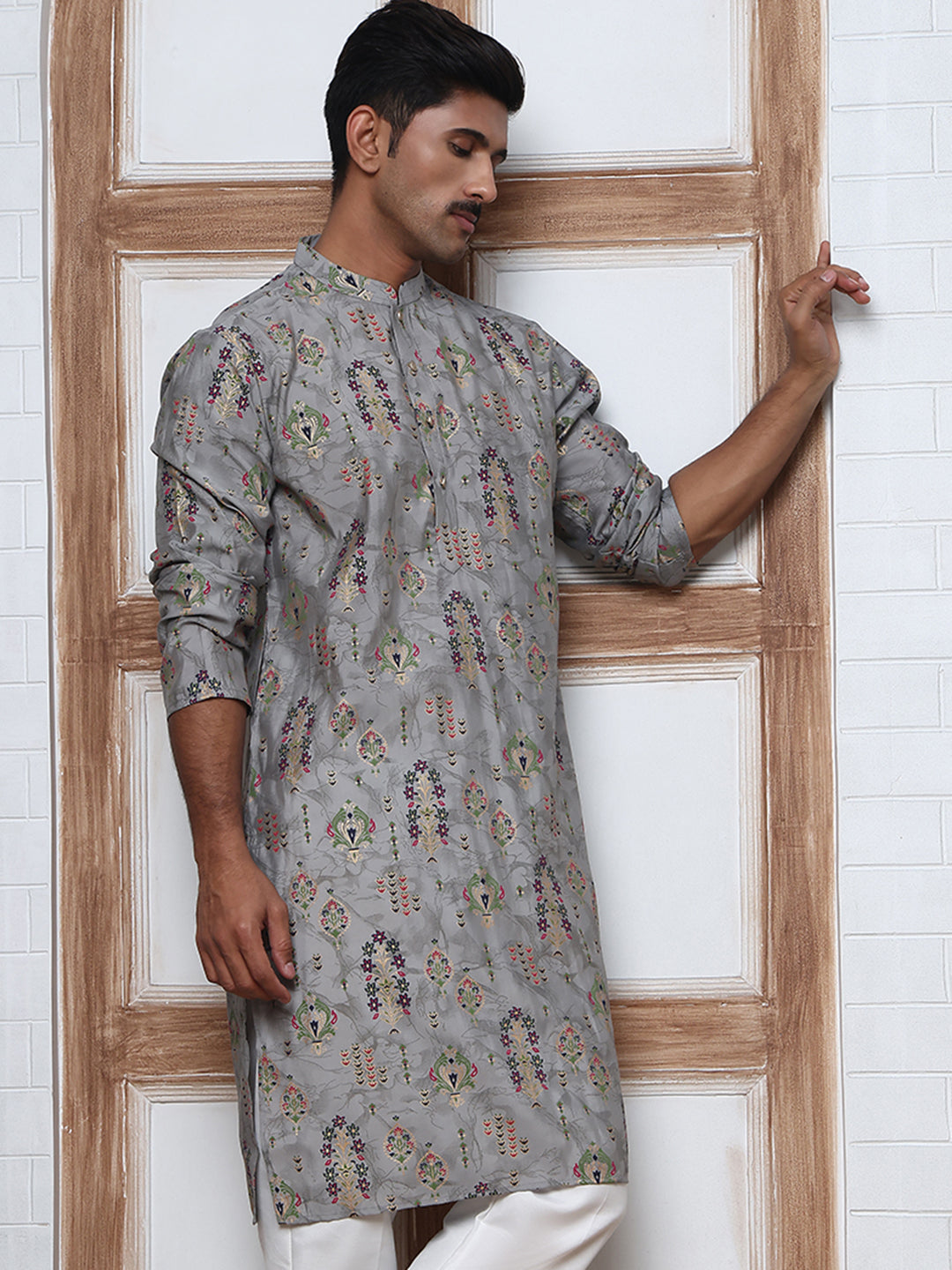 Traditional Foil Printed Kurta For Men