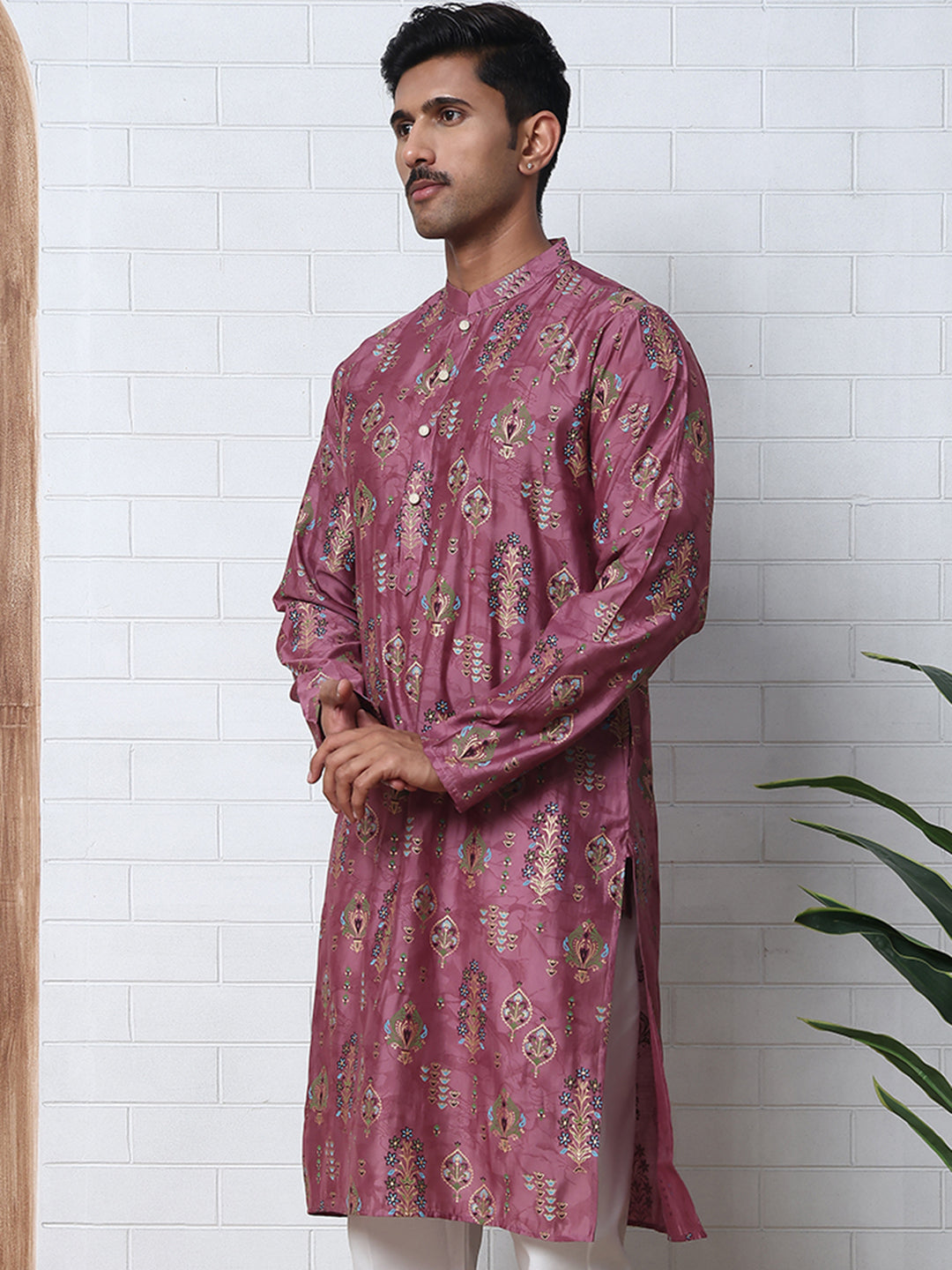 Traditional Foil Printed Kurta For Men