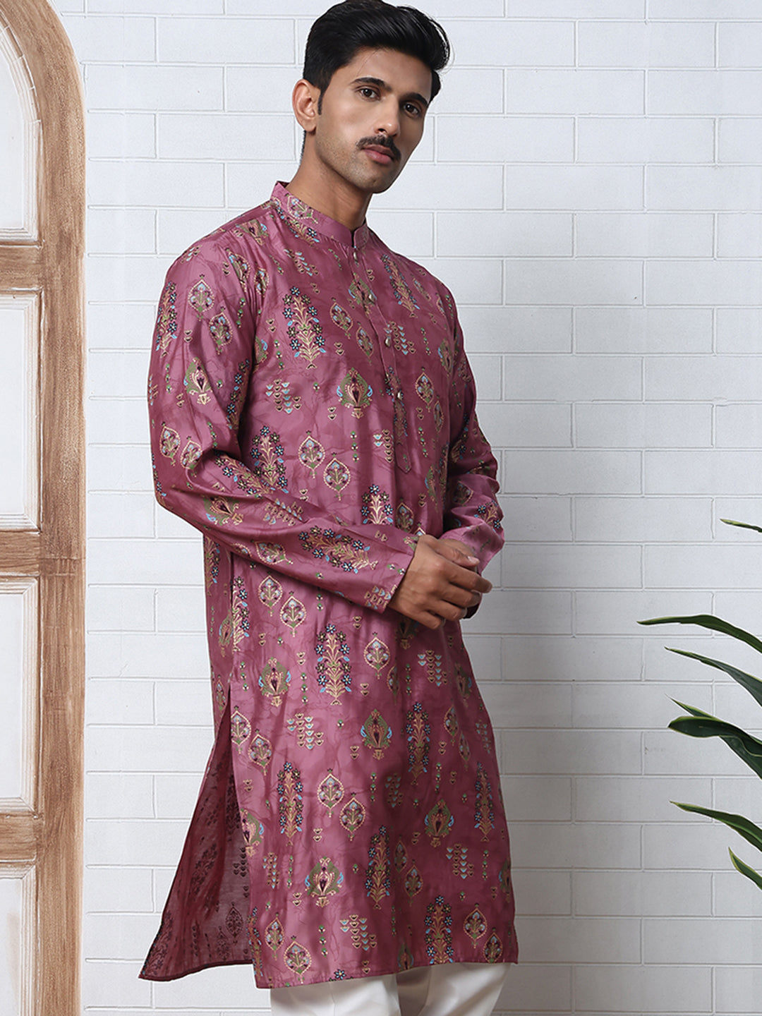 Traditional Foil Printed Kurta For Men