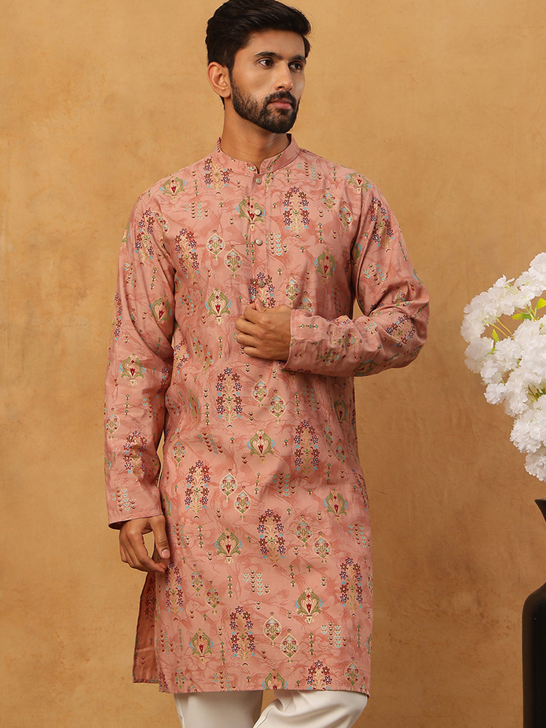 Traditional Foil Printed Kurta For Men