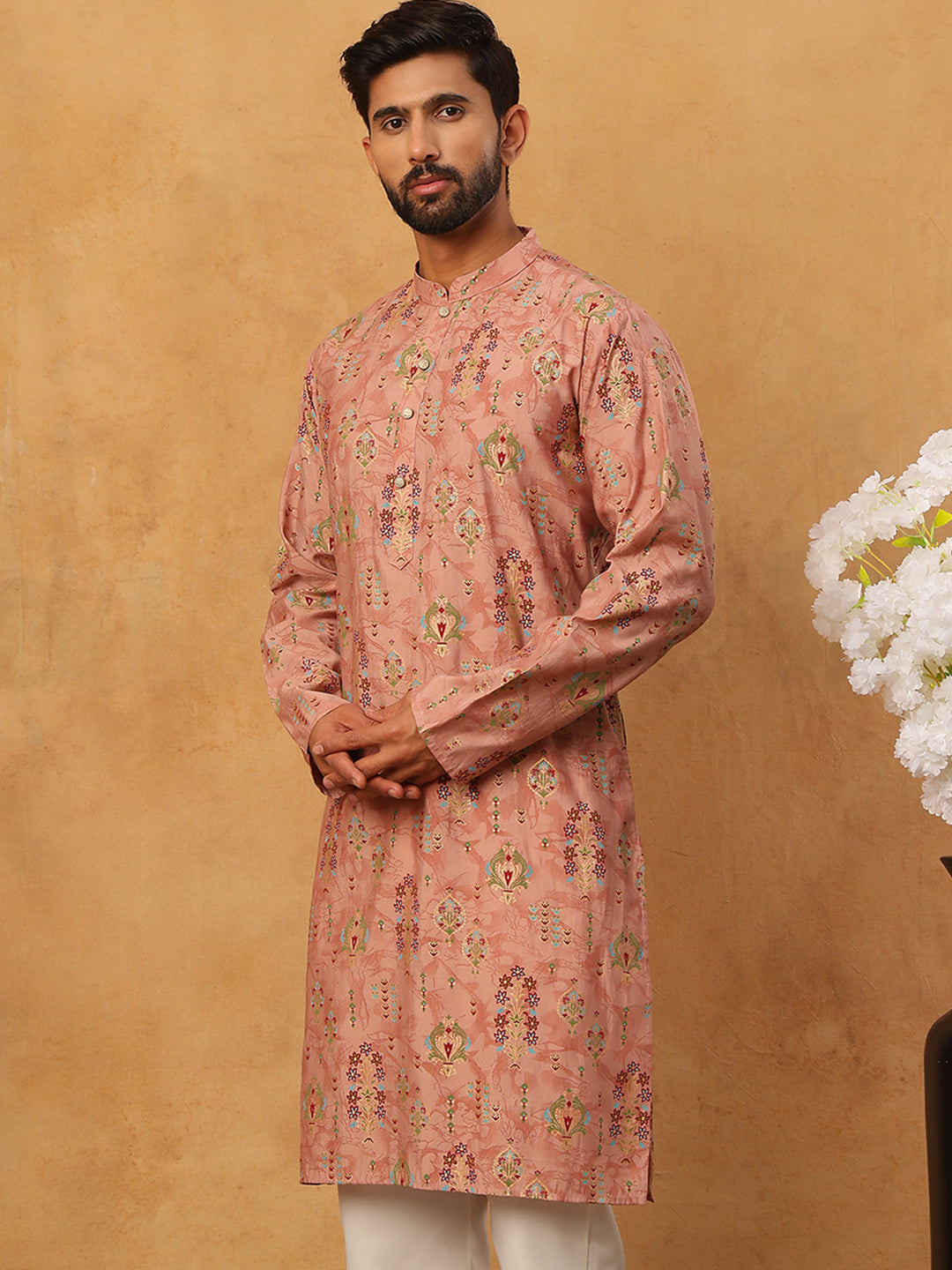 Traditional Foil Printed Kurta For Men