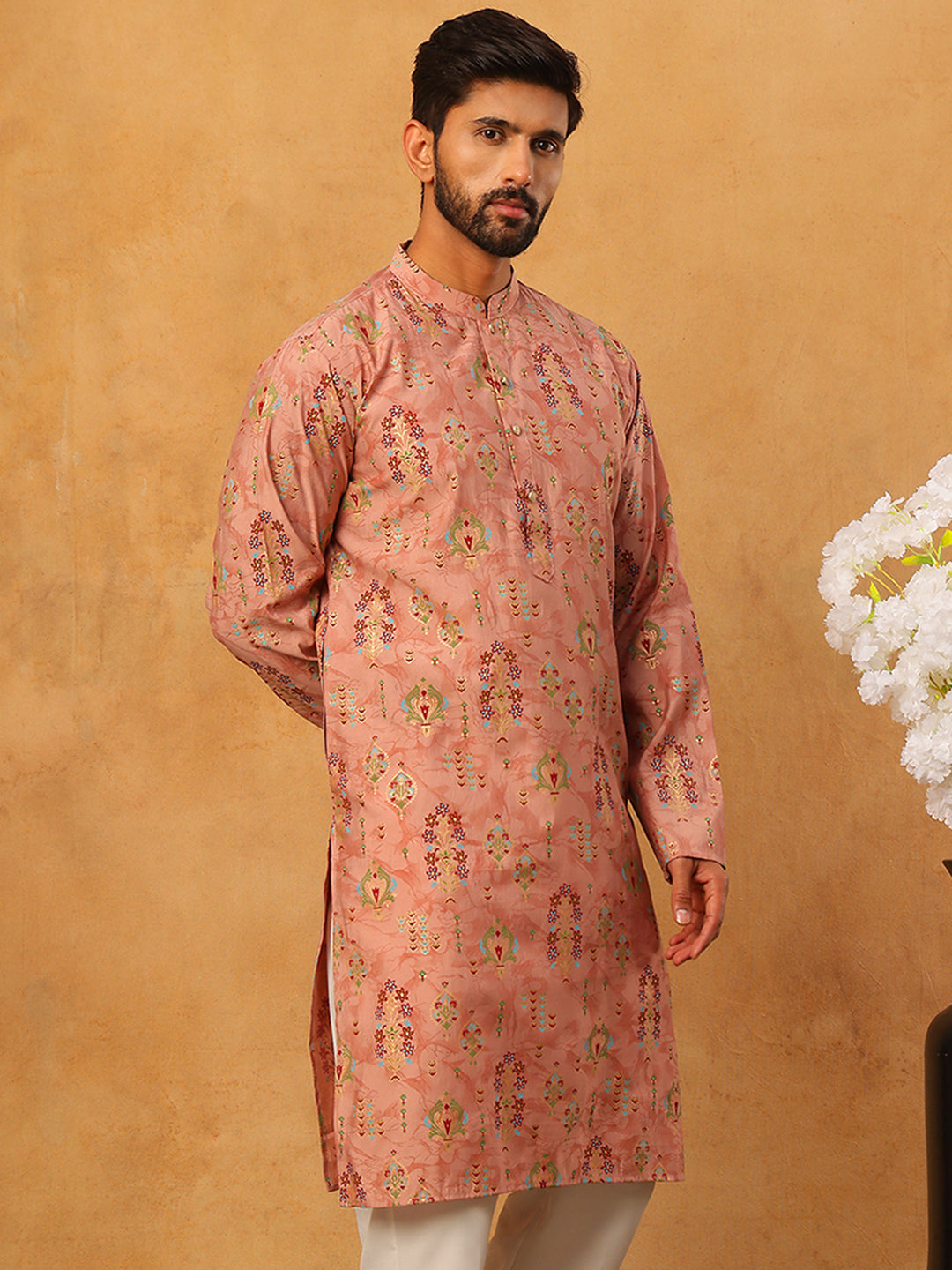 Traditional Foil Printed Kurta For Men