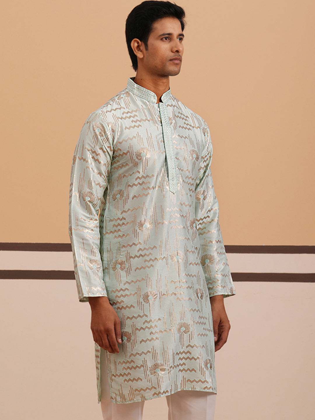 Premium Silk Blend Embroidered Kurta