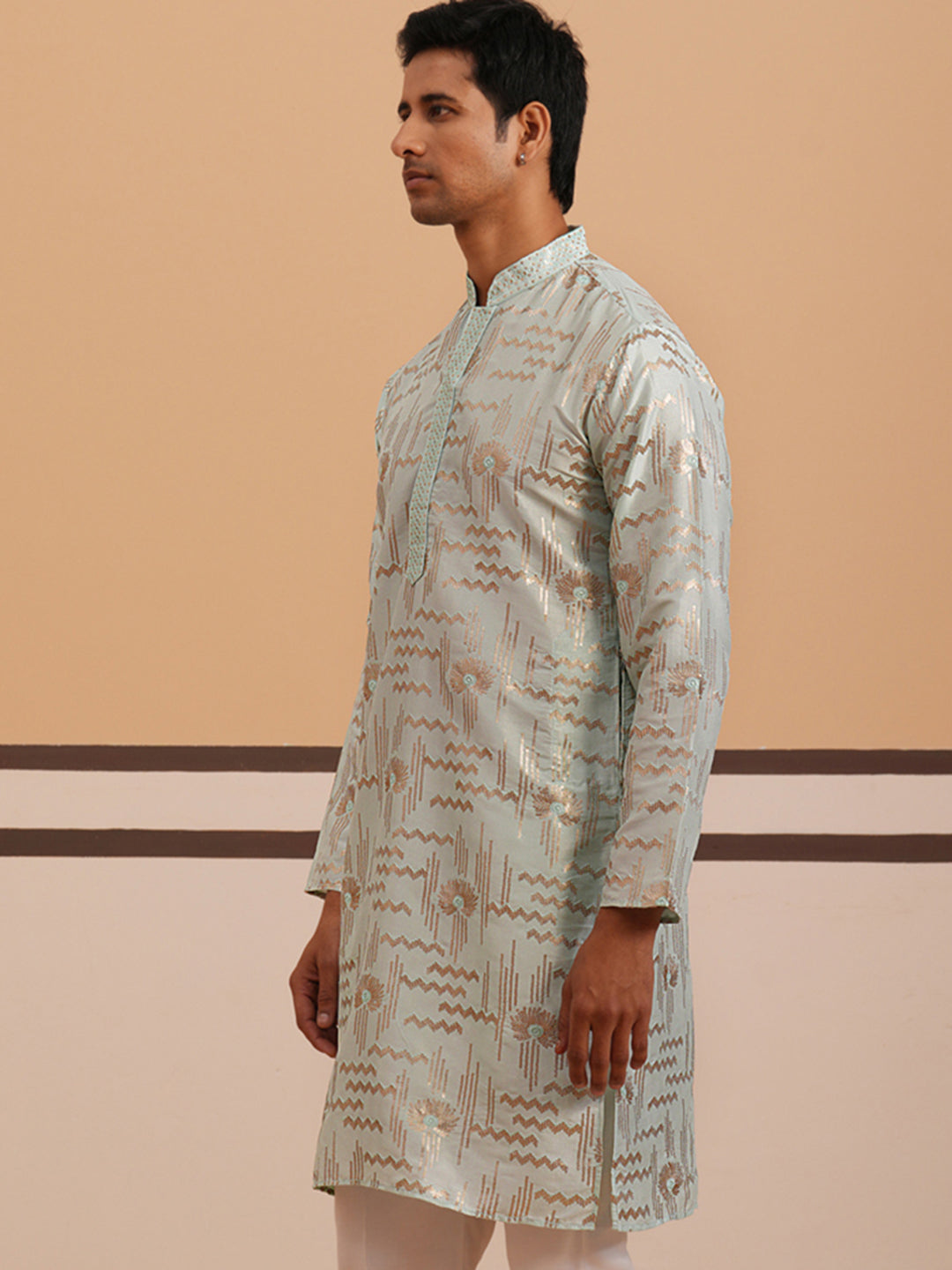 Premium Silk Blend Embroidered Kurta