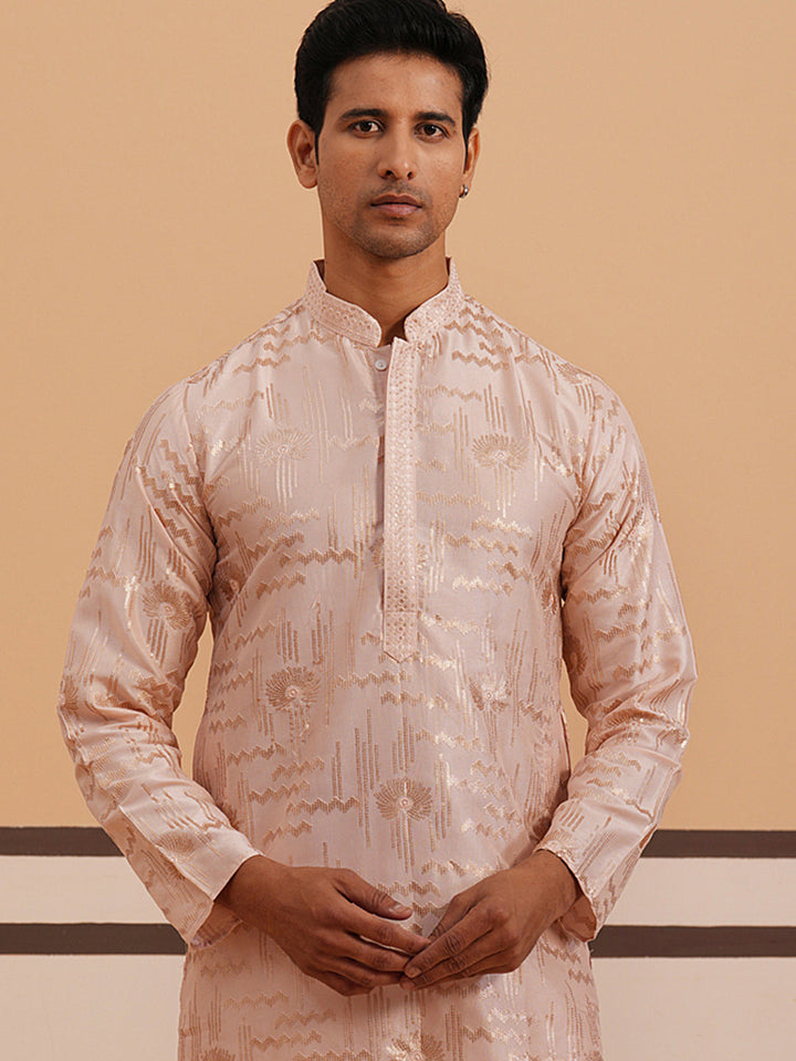 Premium Silk Blend Embroidered Kurta