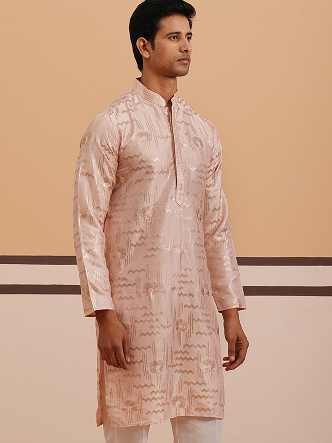 Premium Silk Blend Embroidered Kurta
