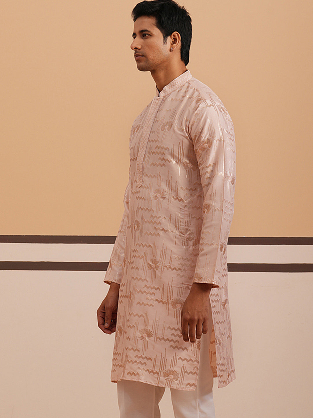 Premium Silk Blend Embroidered Kurta