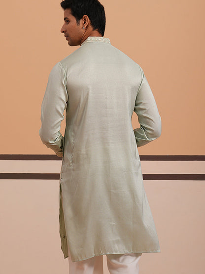 Men'S Geometric Embroidered Kurta