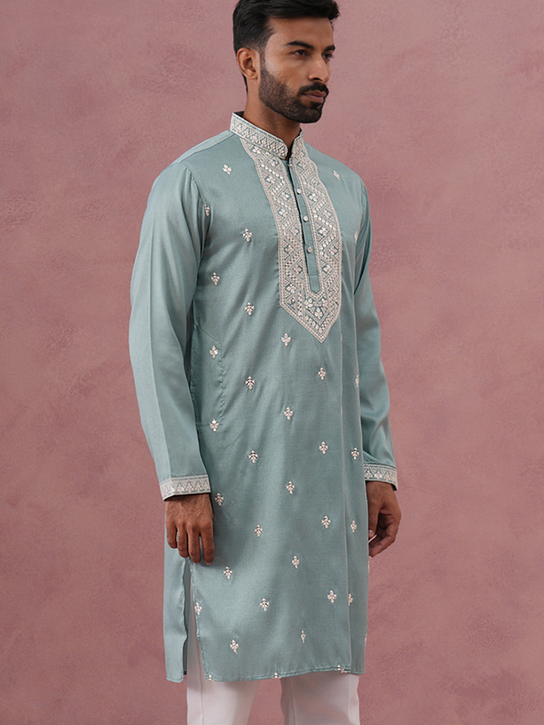 Men'S Festive Cotton Blend Kurta