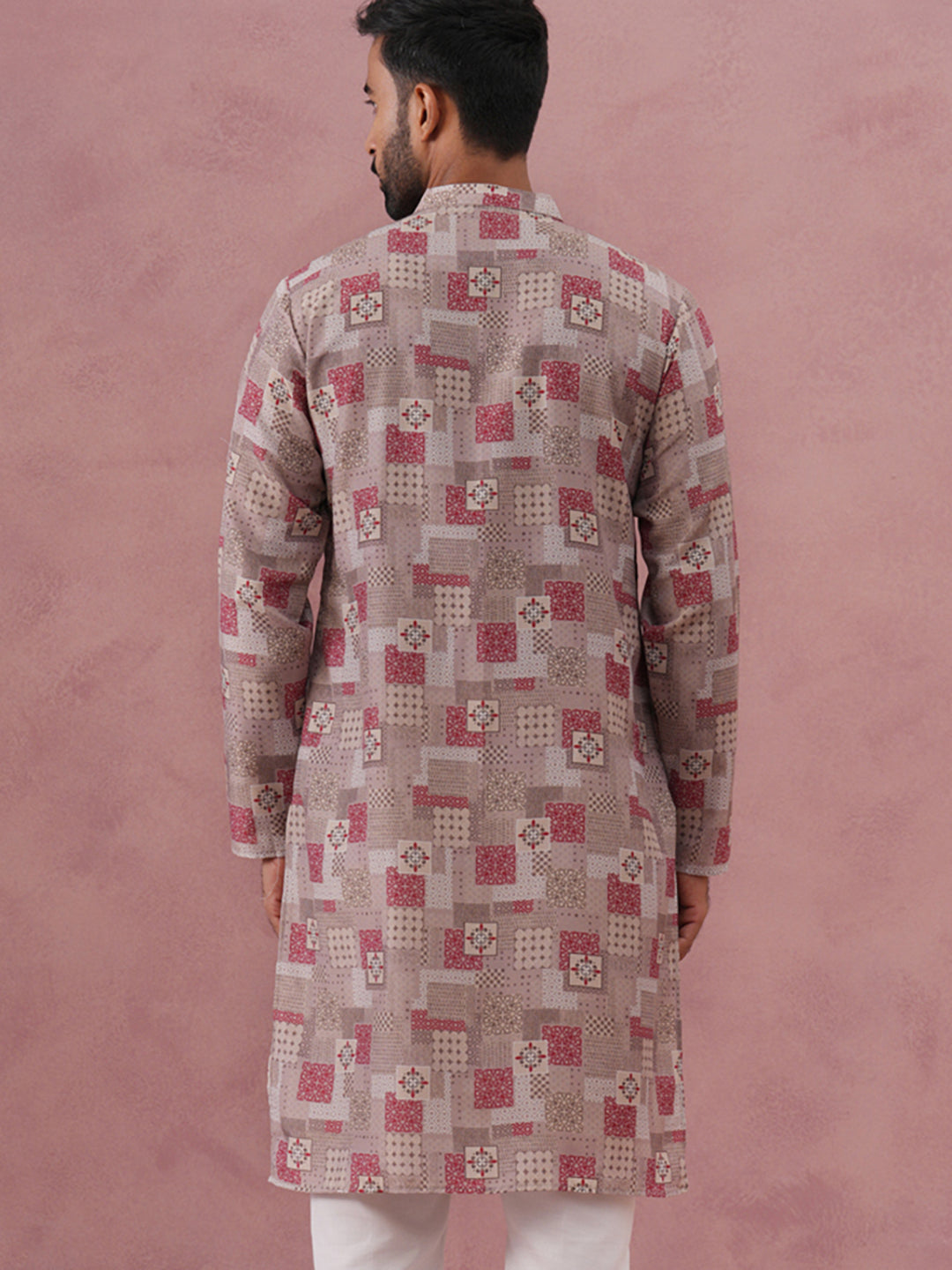 Abstract Printed Cotton Blend Kurta