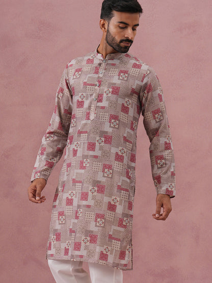 Abstract Printed Cotton Blend Kurta