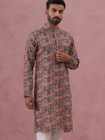 Abstract Printed Cotton Blend Kurta
