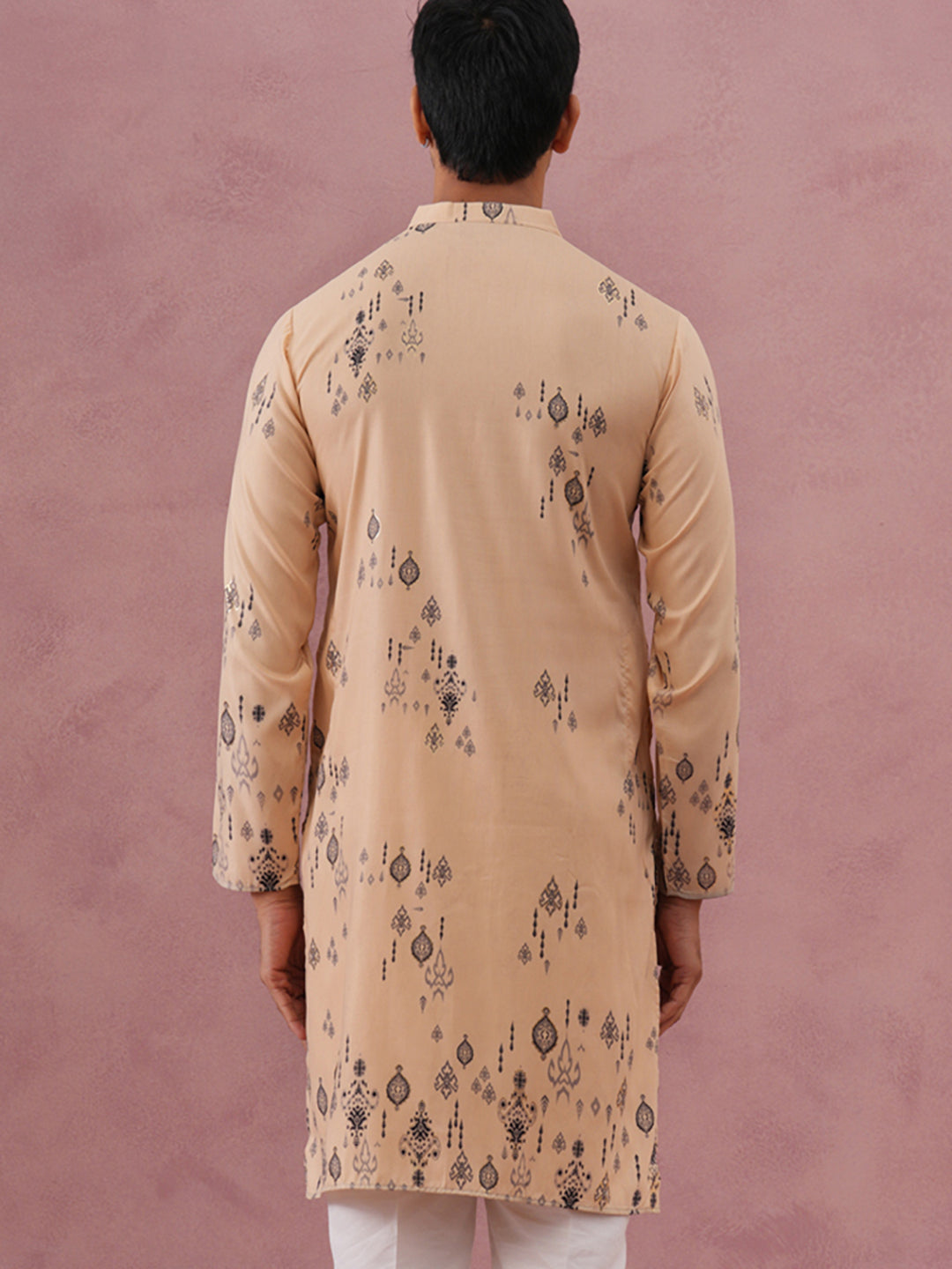 Men'S Foil Printed Festive Kurta