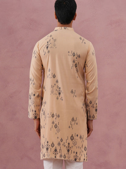 Men'S Foil Printed Festive Kurta