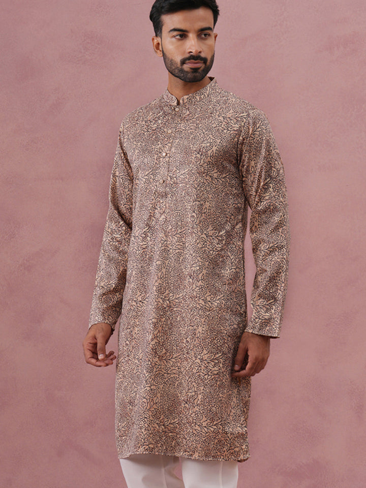 Men’S Thread Work &amp; Printed Kurta