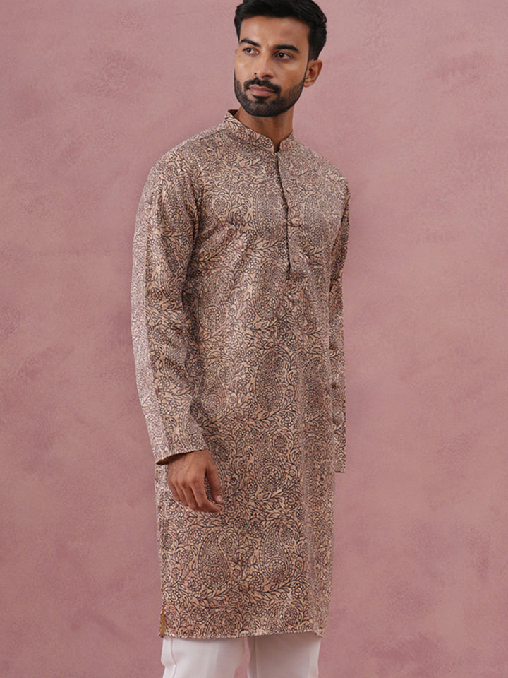 Men’S Thread Work &amp; Printed Kurta