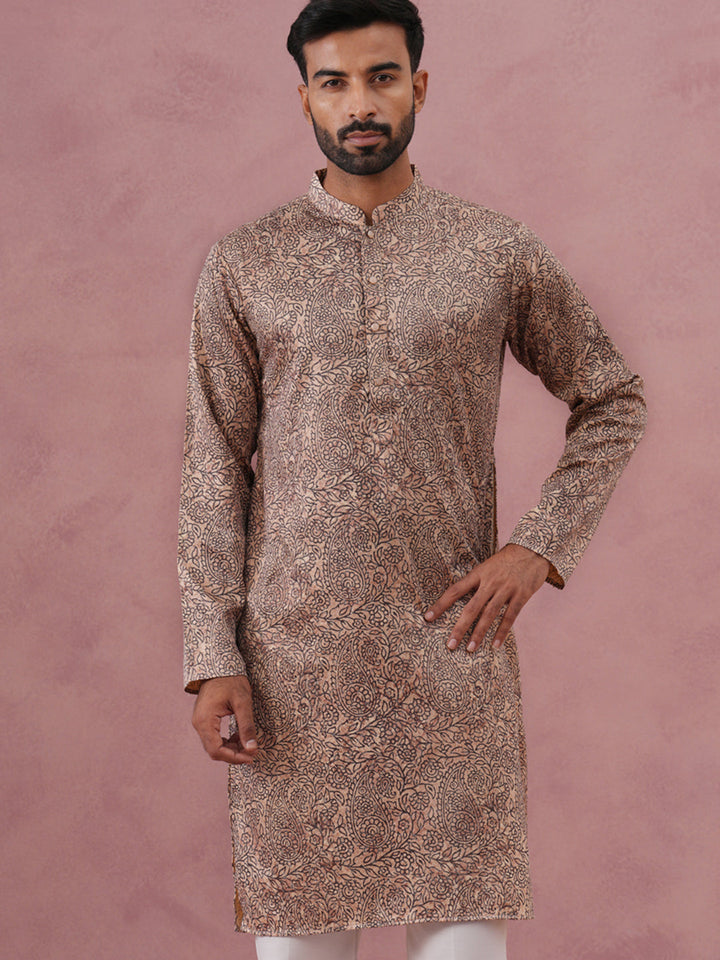 Men’S Thread Work &amp; Printed Kurta