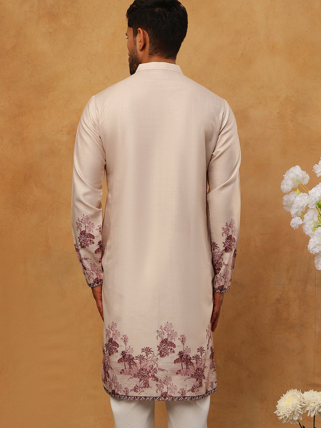 Men’S Cotton Blend Printed Kurta