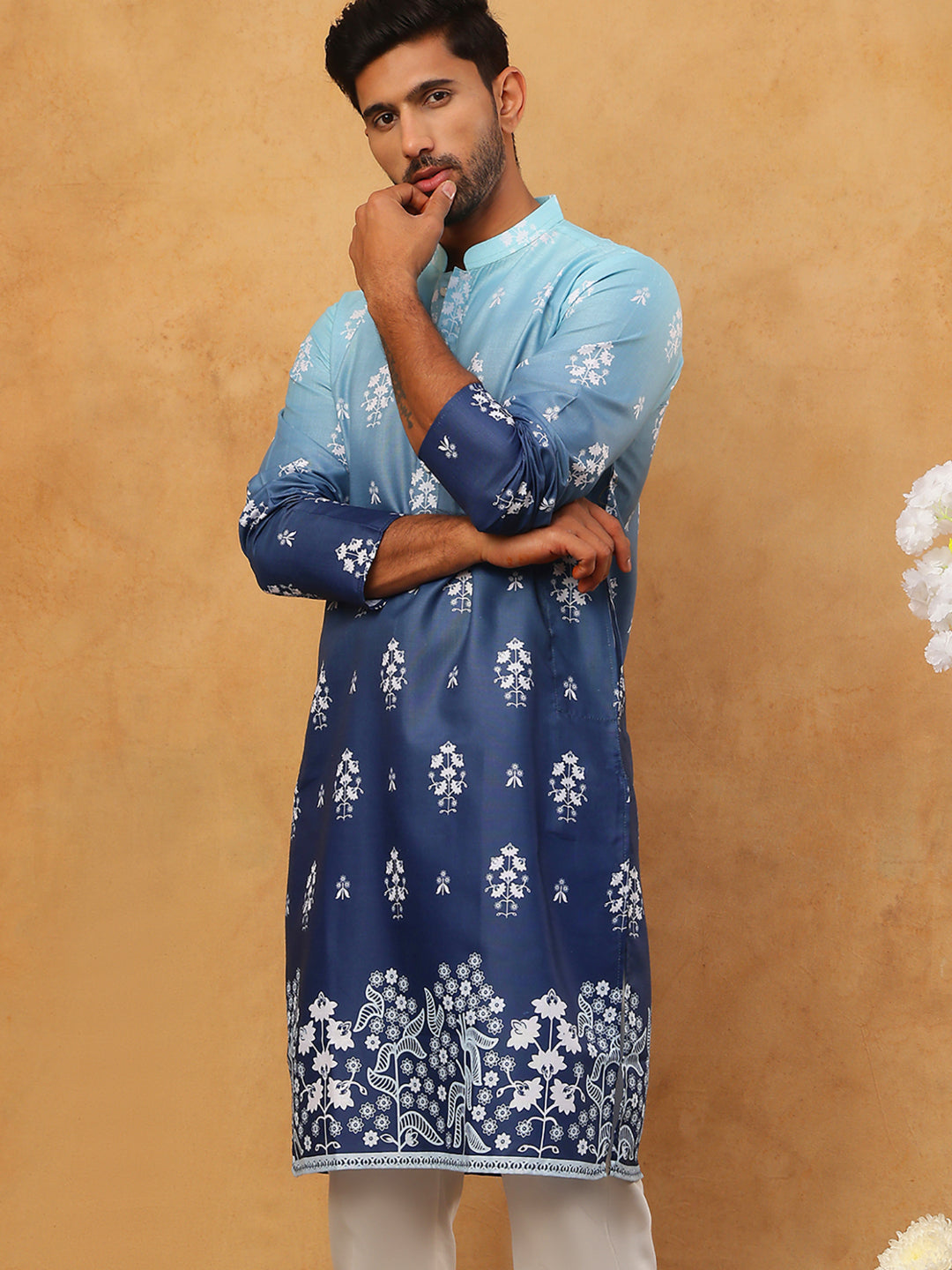Printed Cotton Blend Kurta