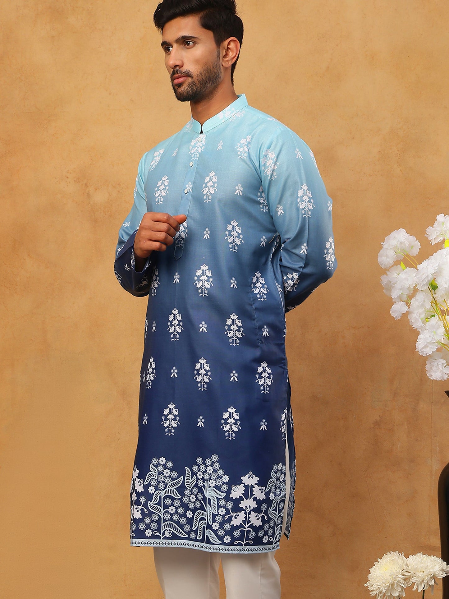 Printed Cotton Blend Kurta