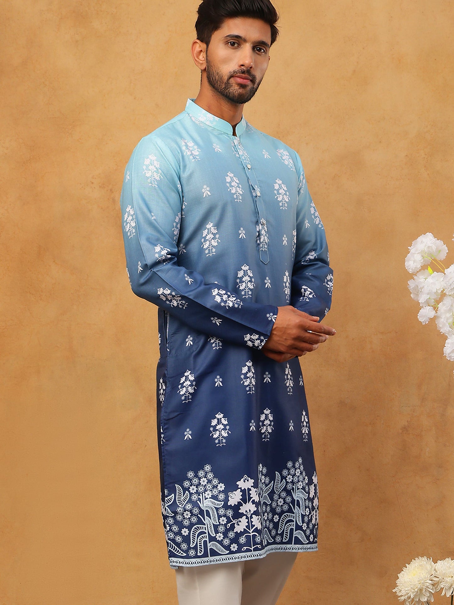 Printed Cotton Blend Kurta