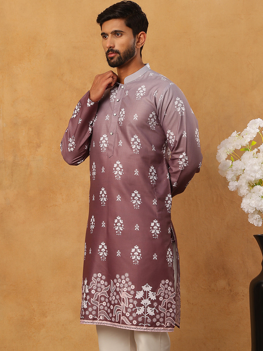 Printed Cotton Blend Kurta