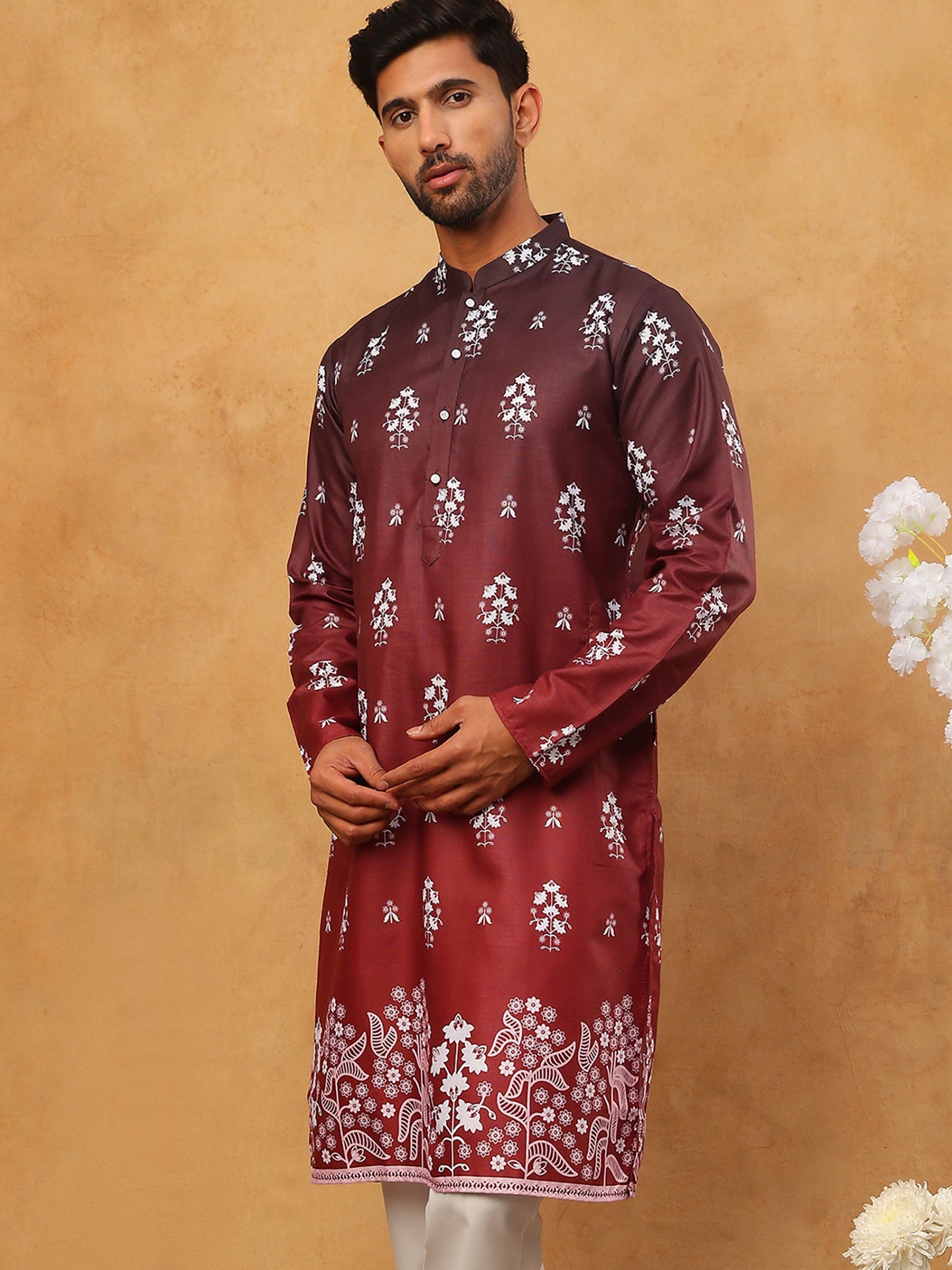 Printed Cotton Blend Kurta