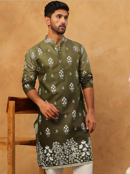Printed Cotton Blend Kurta