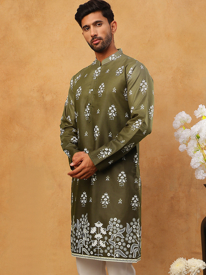 Printed Cotton Blend Kurta