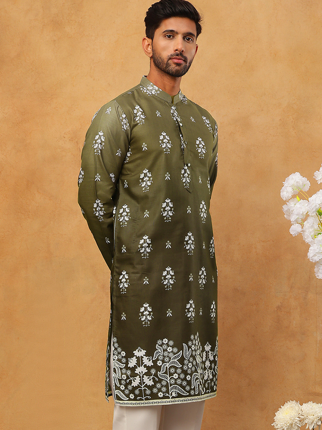 Printed Cotton Blend Kurta