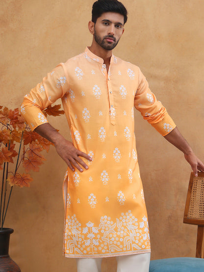 Printed Cotton Blend Kurta
