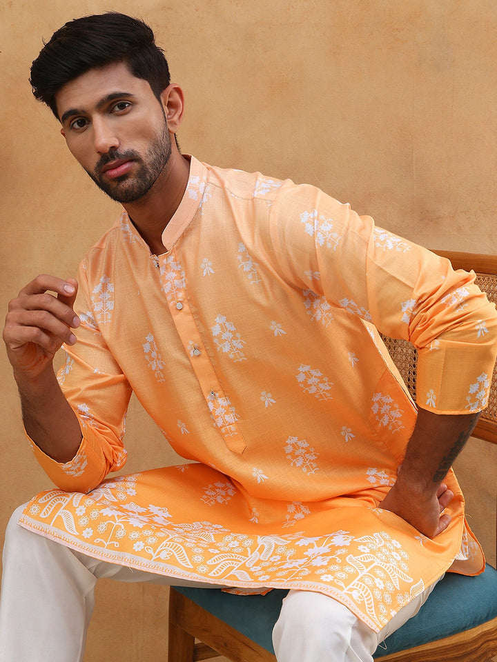Printed Cotton Blend Kurta