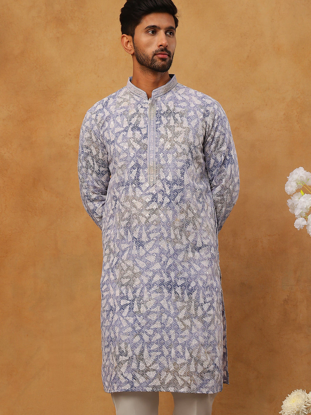 Printed &amp; Embroidered Kurta