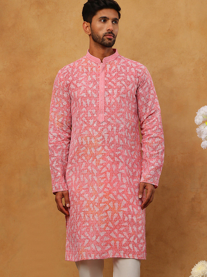 Printed &amp; Embroidered Kurta