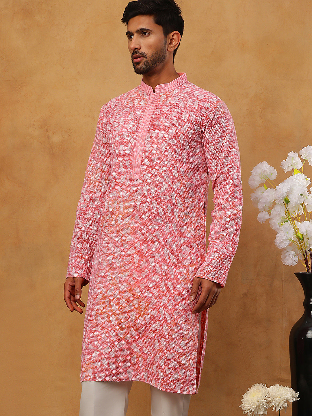 Printed &amp; Embroidered Kurta