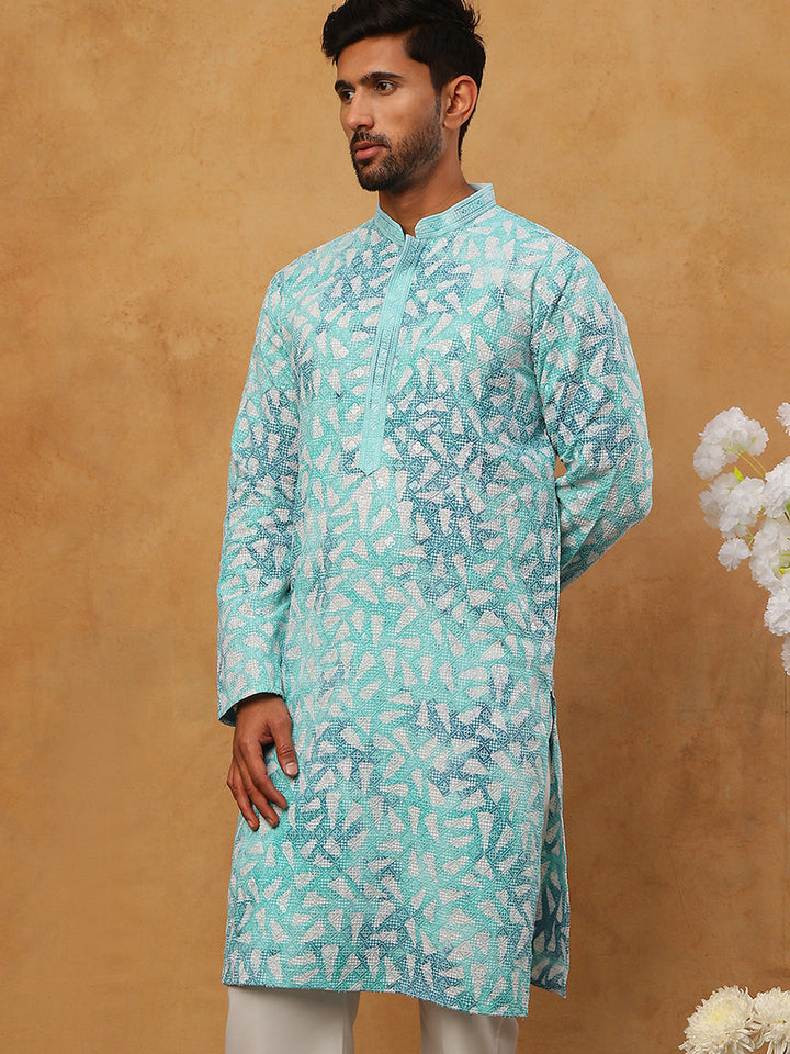 Printed &amp; Embroidered Kurta