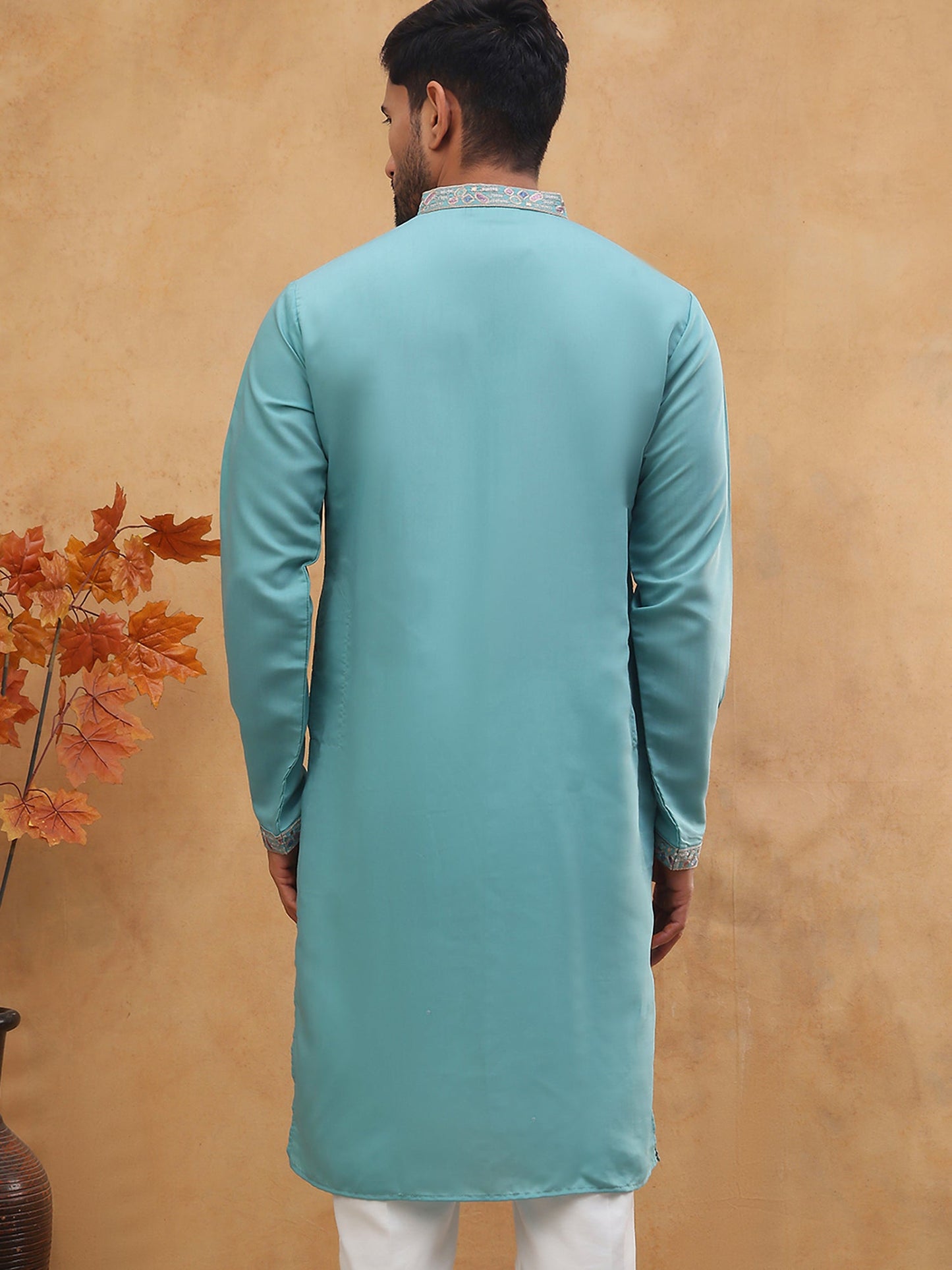 Embroidered Silk Blend Kurta