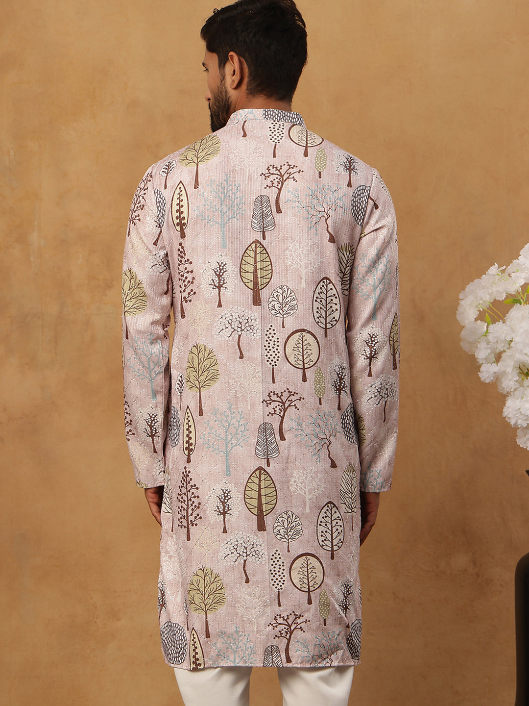 Printed Cotton Blend Kurta With Thread Work
