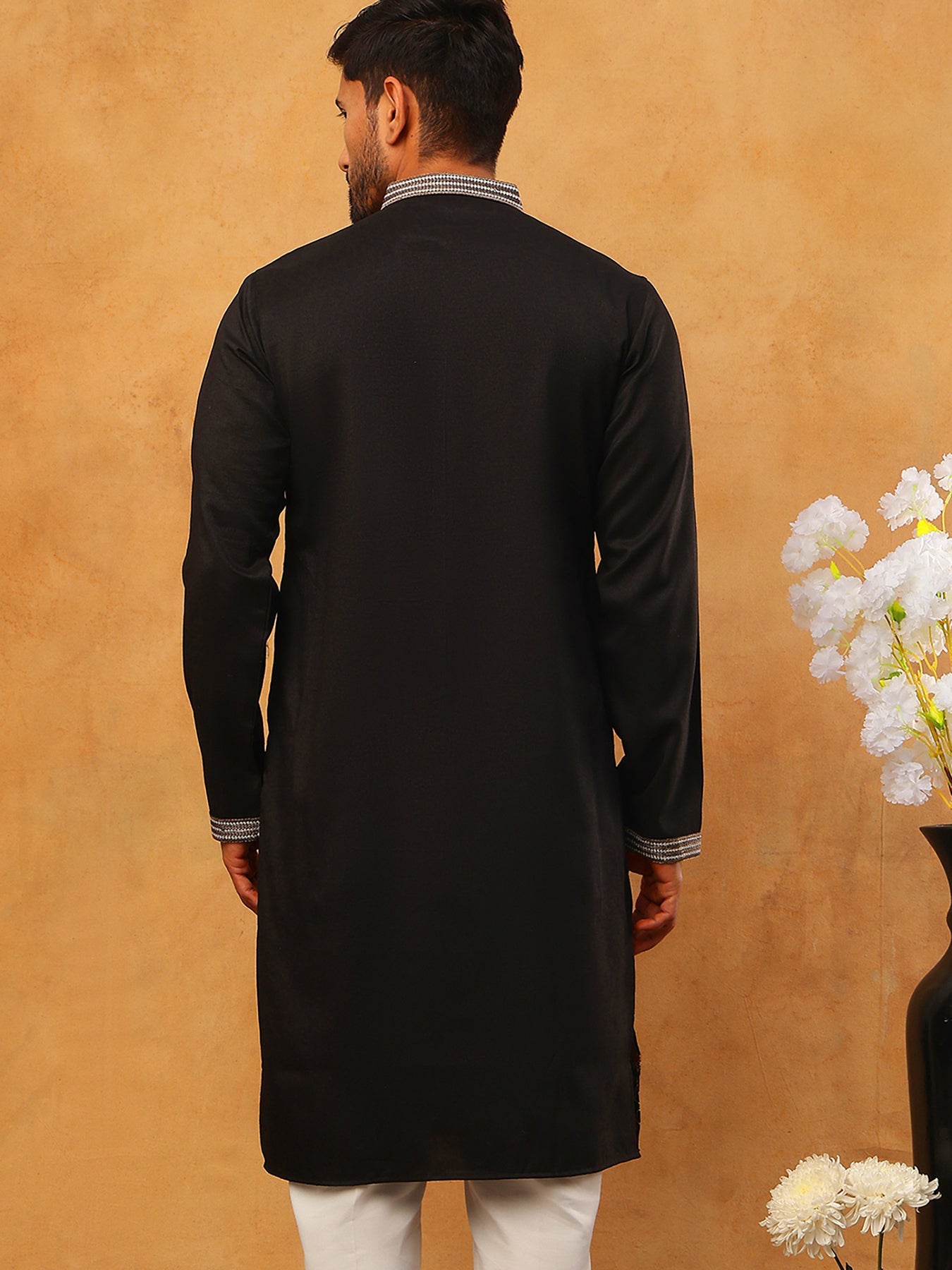 Premium Silk Blend Embroidered Kurta