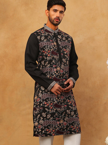 Premium Silk Blend Embroidered Kurta