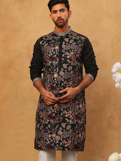 Premium Silk Blend Embroidered Kurta
