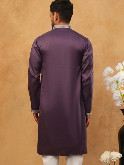 Premium Silk Blend Embroidered Kurta