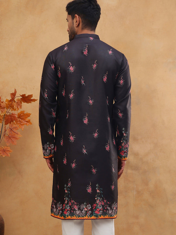 Cotton Blend Printed Straight Kurta