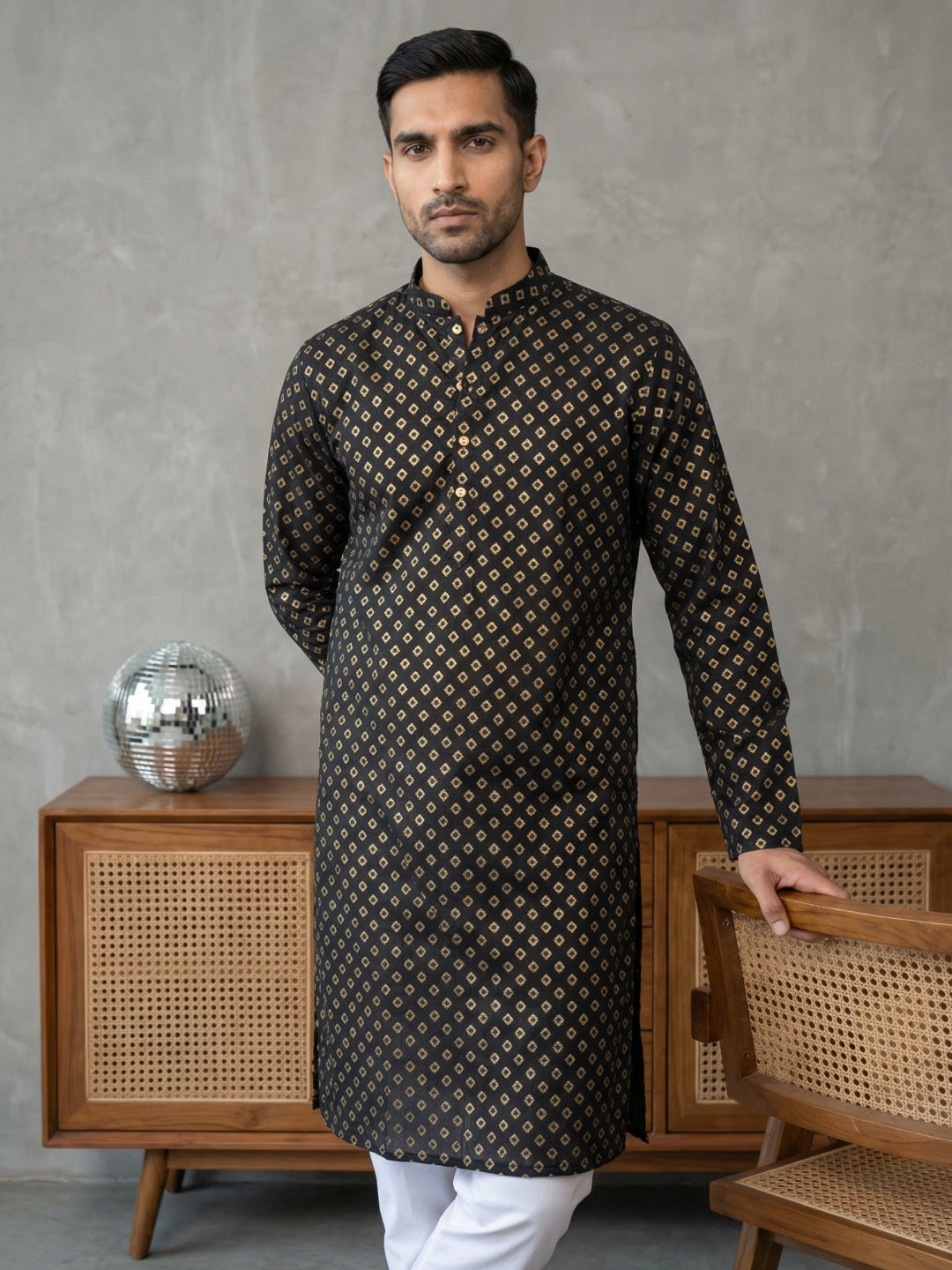 Festive Cotton Blend Printed Kurta