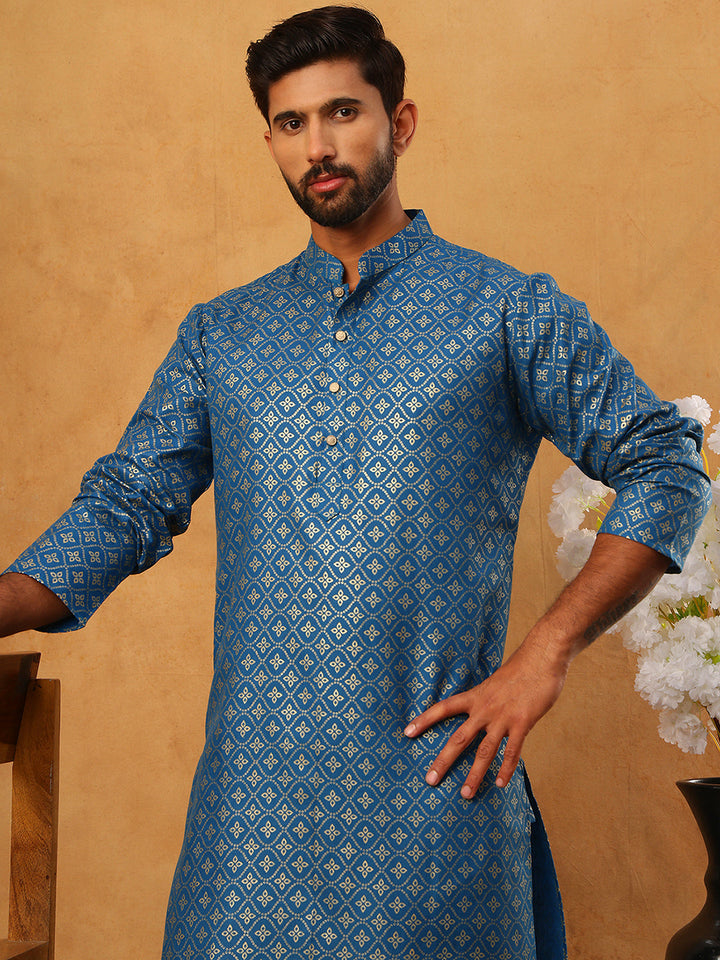 Festive Cotton Blend Printed Kurta